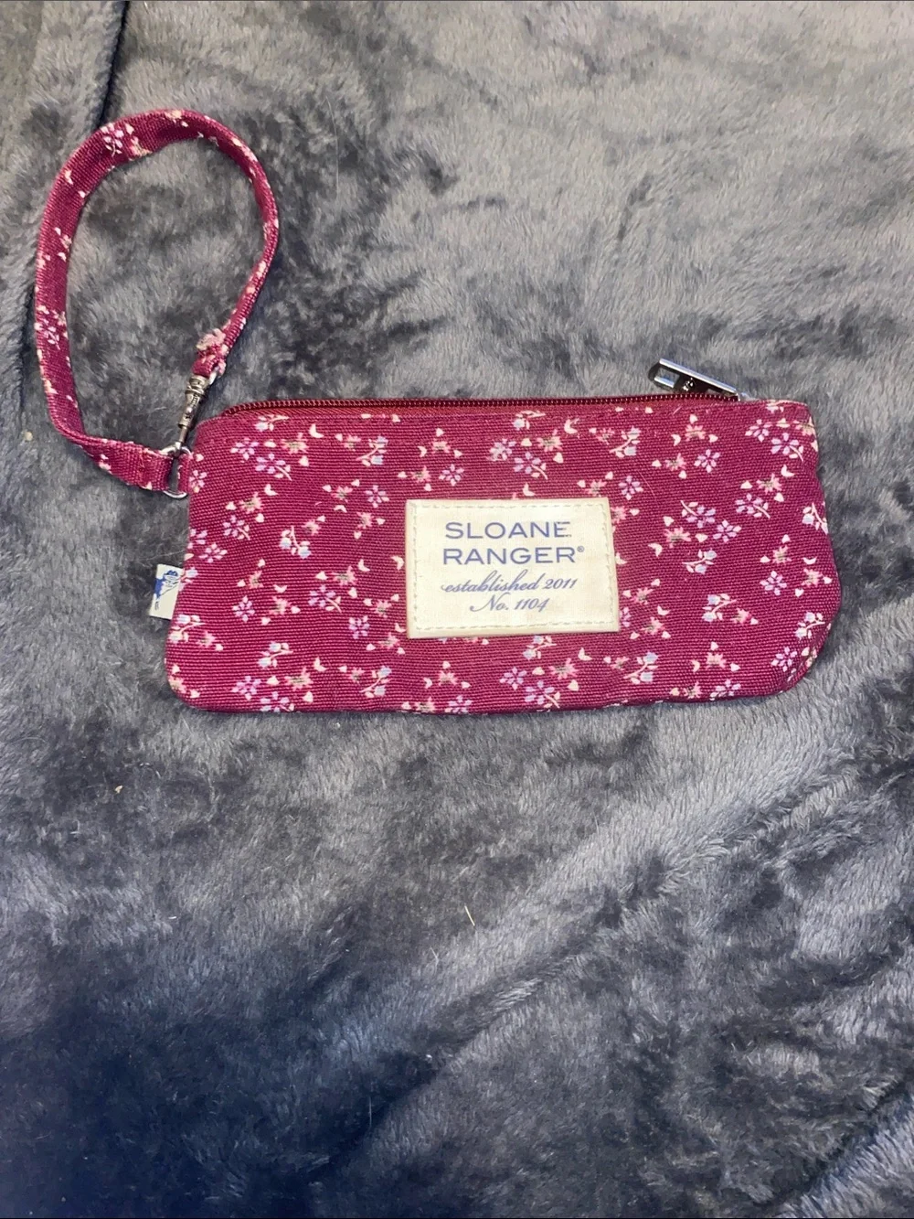 Sloane Ranger Floral Wristlet Clutch in Burgundy